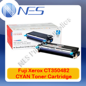 Fuji Xerox Genuine CT350482 CYAN Toner Cartridge for DocuPrint C2100/C3210DX (2K)